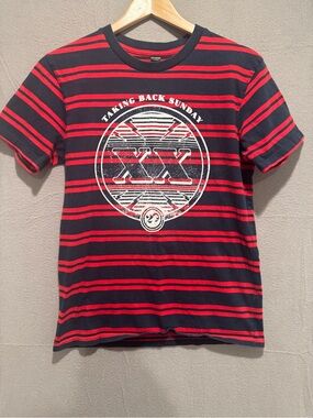 Striped Graphic Tee - Red & Black